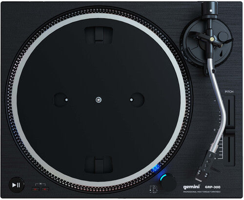 Gemini GRP-300 High Torque Direct Drive Turntable (2 Speeds 33/45) (Black)