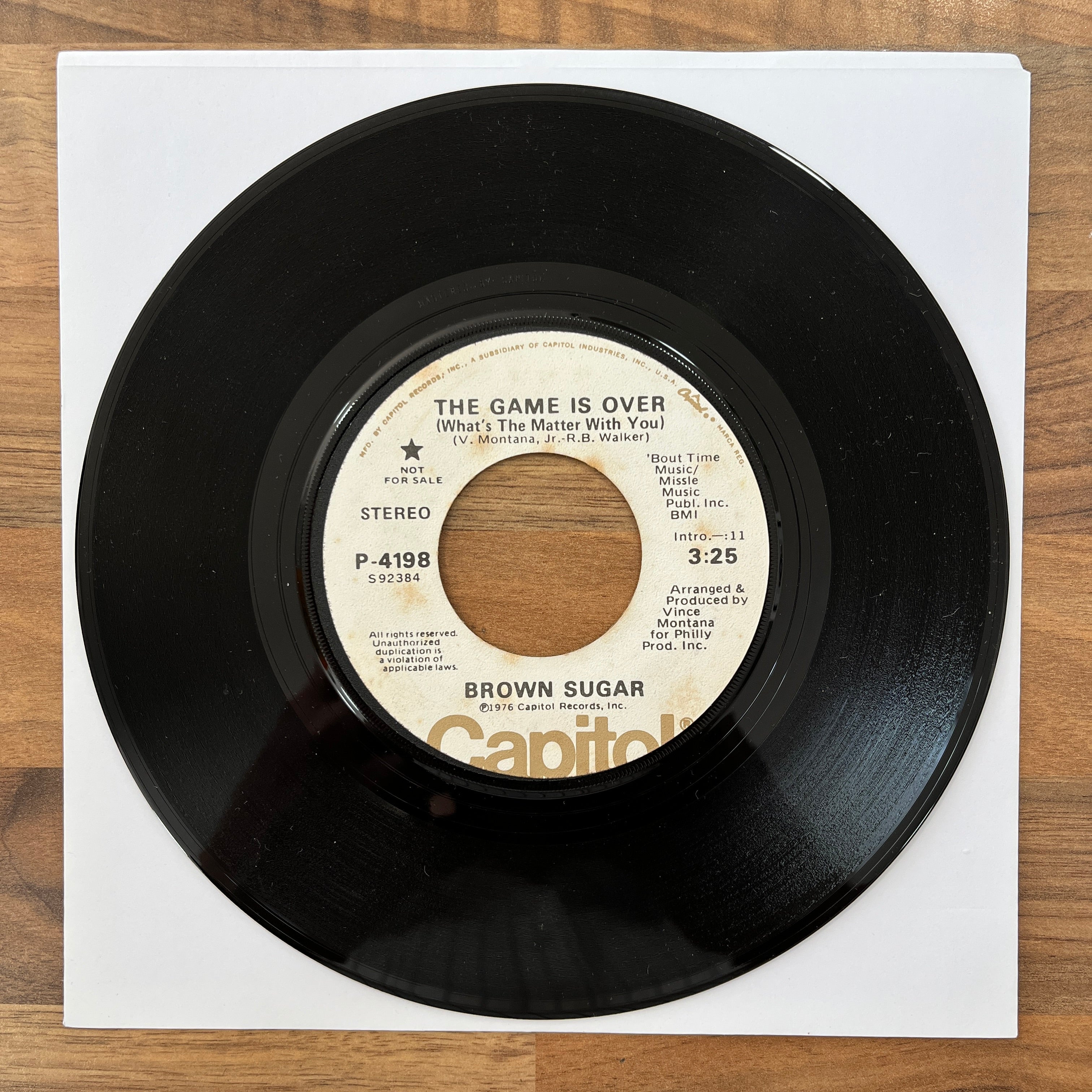 Brown Sugar – The Game Is Over (What's The Matter With You)