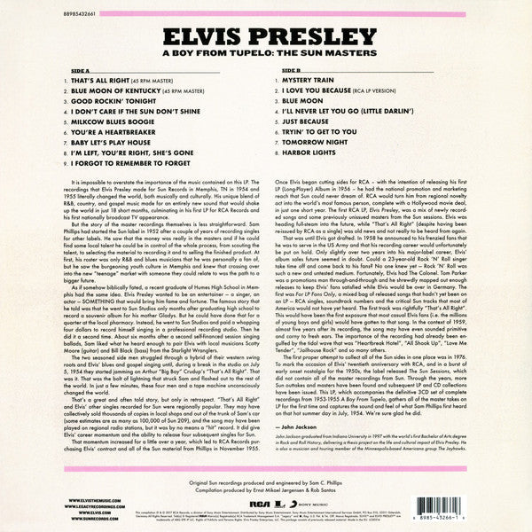 Presley,  Elvis ‎– A Boy From Tupelo: The Sun Masters