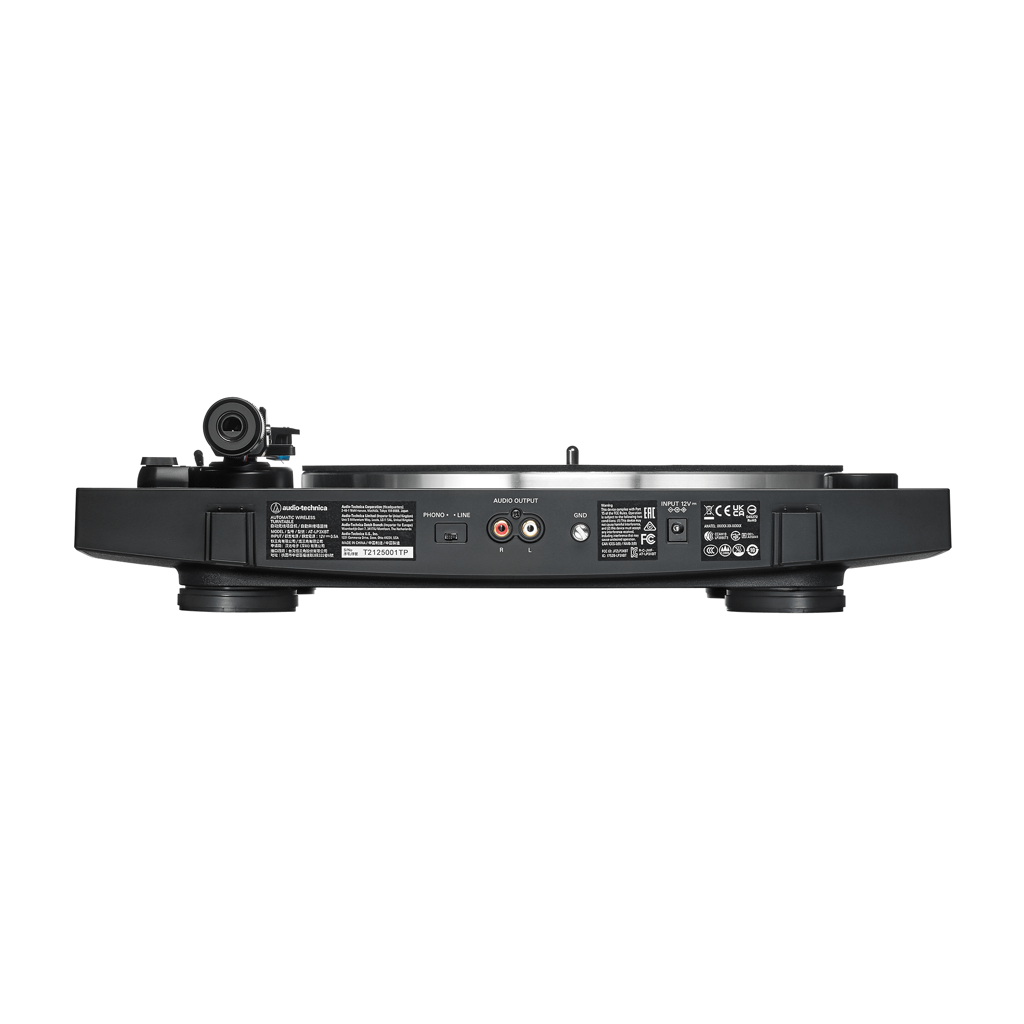 Audio-Technica AT-LP3XBT Automatic Belt-Drive Turntable (Wireless & Analog) - Black (AT-LP3XBT-BK)