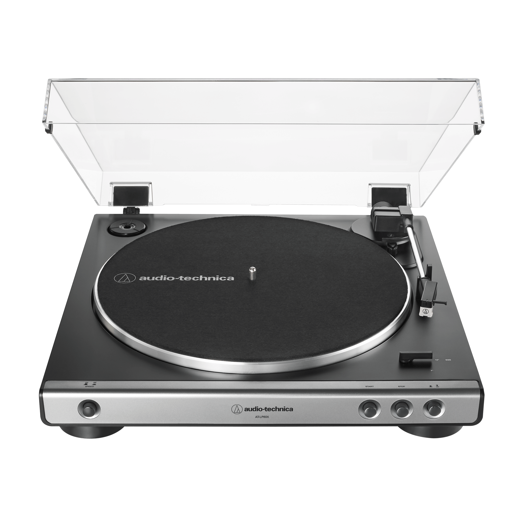 Audio-Technica AT-LP60X Fully Automatic Belt-Drive Turntable - Gun Metal Silver (AT-LP60X-GM)