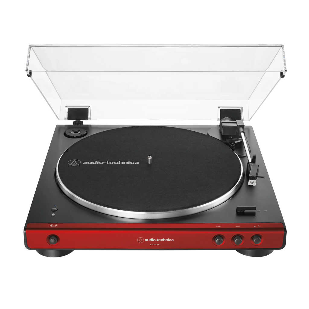 Audio-Technica AT-LP60XBT Fully Automatic Wireless Belt-Drive Turntable - Red (AT-LP60XBT-RD)