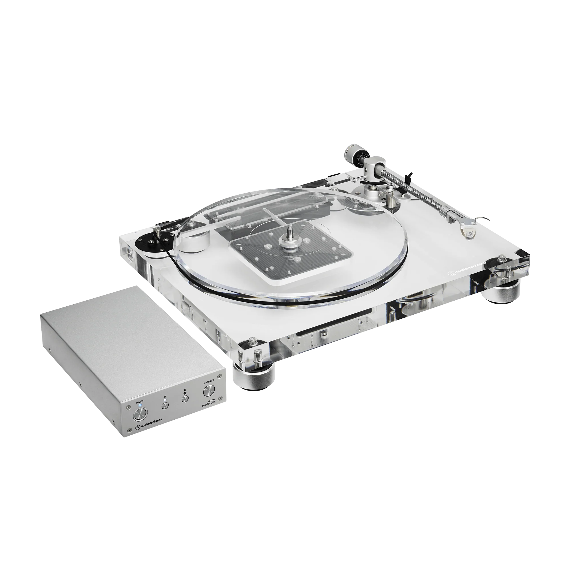 Audio-Technica AT-LPA2 Fully Manual Belt-Drive Turntable, Transparent Acrylic (AT-LPA2)
