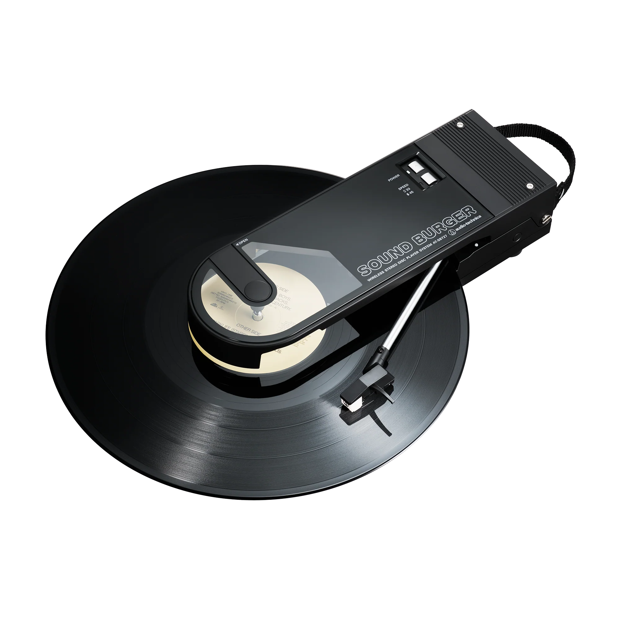 Audio-Technica AT-SB727-BK Sound Burger Portable Bluetooth Turntable (Black)