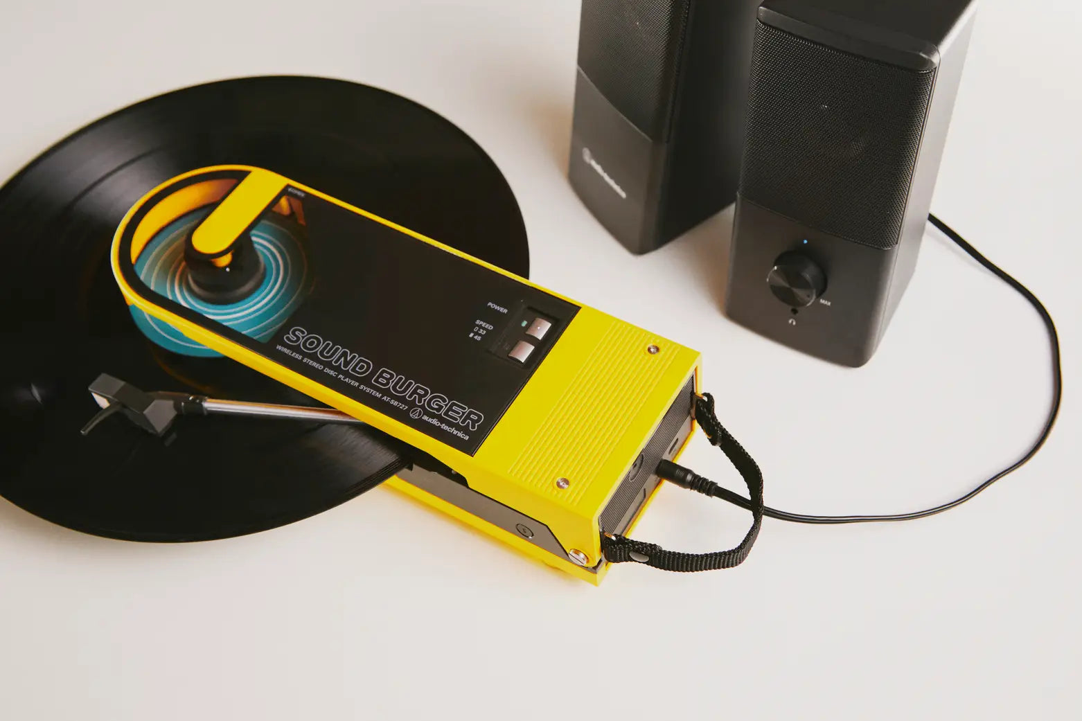 Audio-Technica AT-SB727-YL Sound Burger Portable Bluetooth Turntable (Yellow)