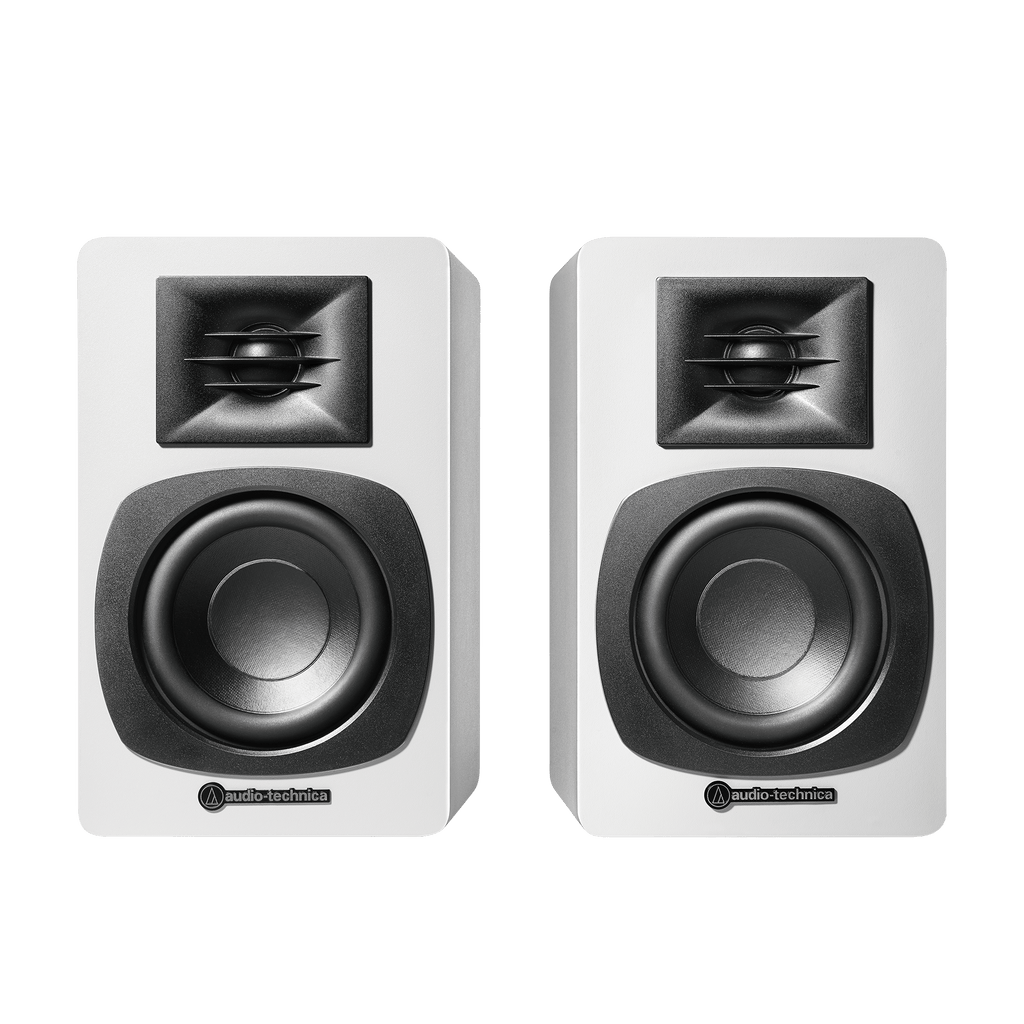 Audio-Technica Powered Bookshelf Speakers, White (AT-SP3XWH)