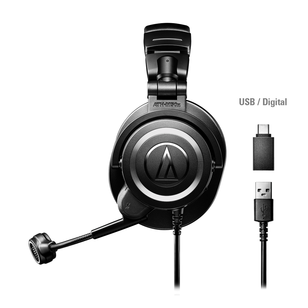 Audio-Technica Streaming Headset ATH-M50xSTS, Black (ATH-M50XSTS-USB)
