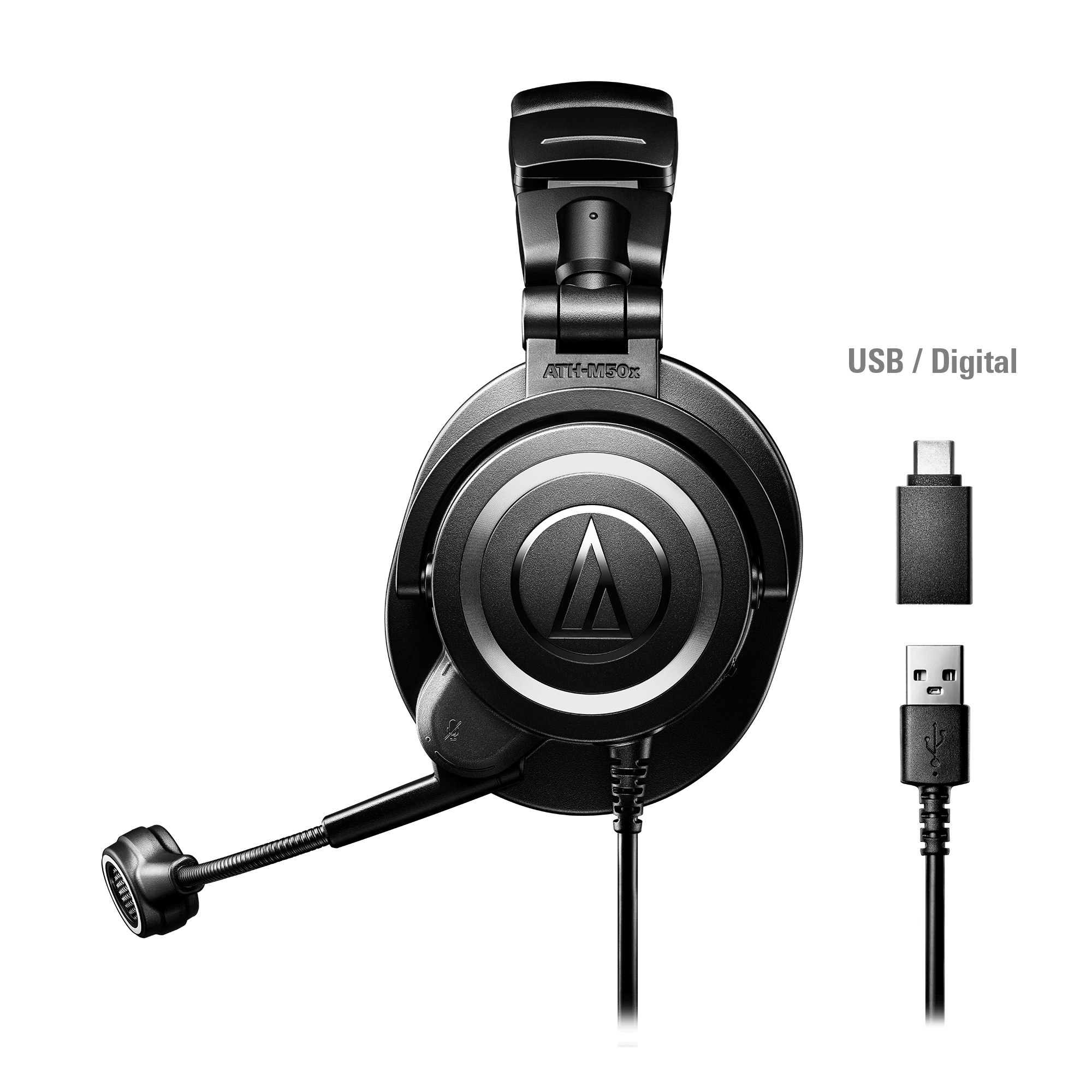 Audio-Technica Streaming Headset ATH-M50xSTS, Black (ATH-M50XSTS-USB)