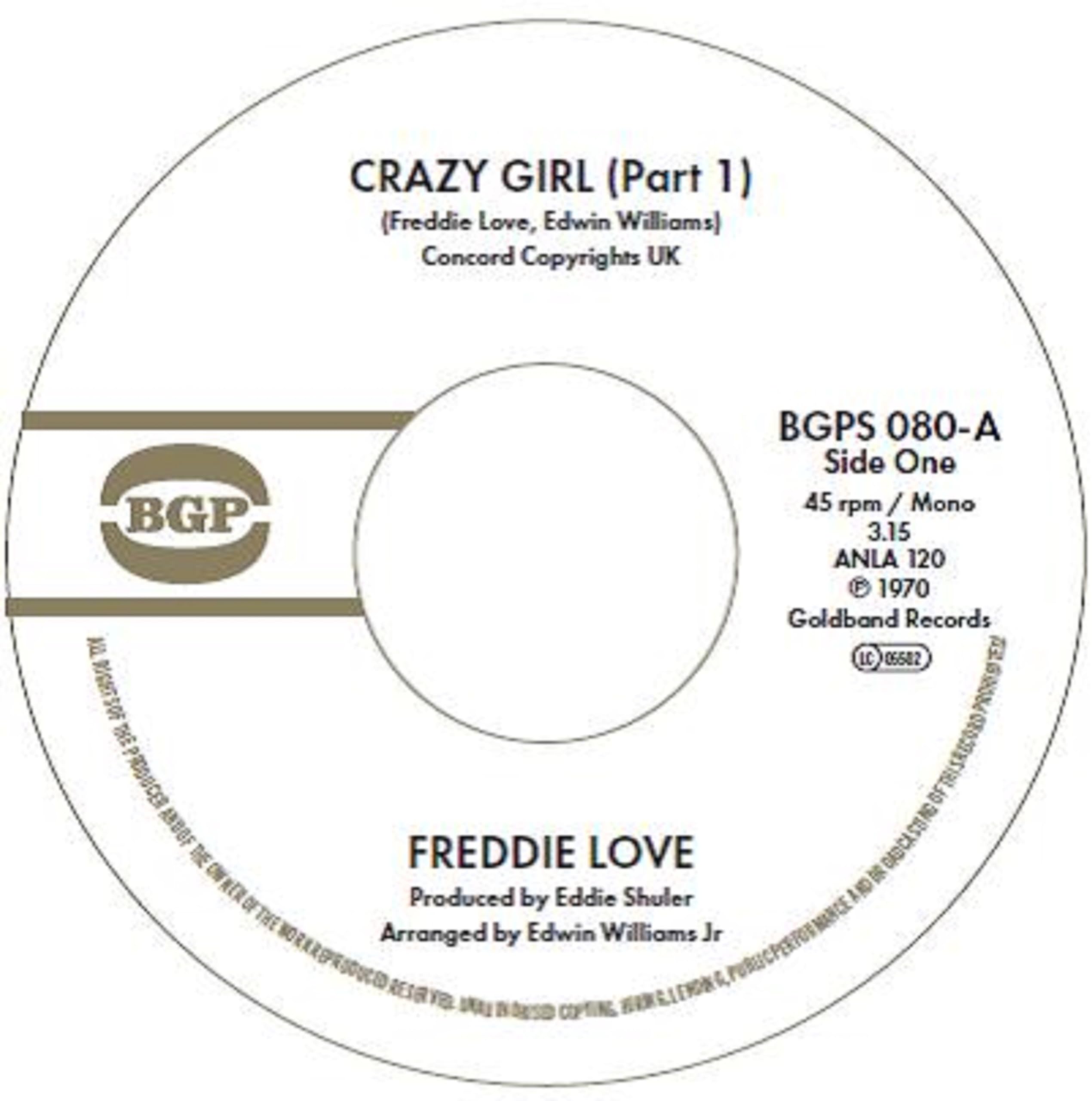 Freddie Love - Crazy Girl (Part 1) / Crazy Girl (Part 2) (Vinyl) [VINYL]