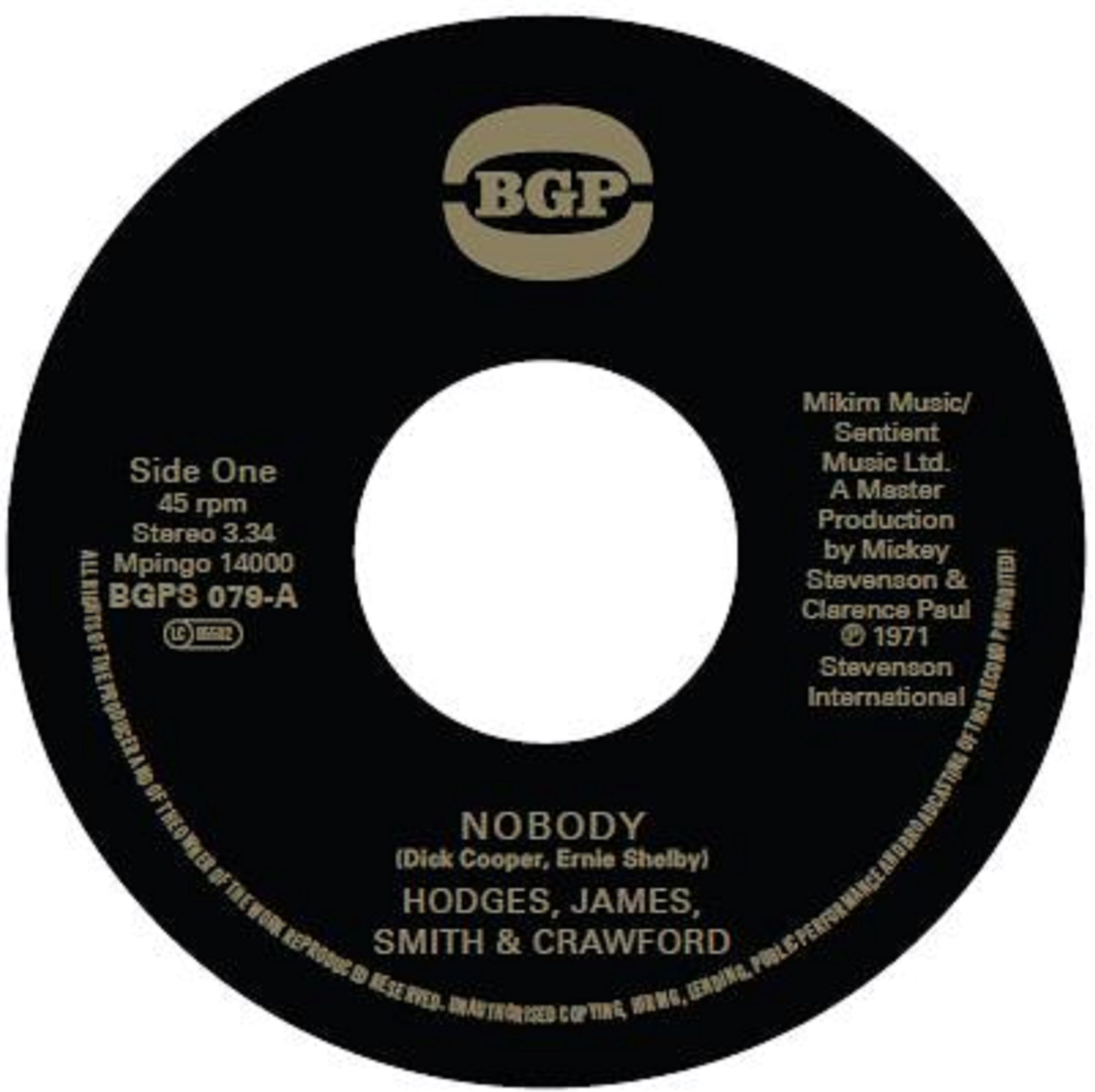 Hodges, James, Smith & Crawford - Hodges, James, Smith & Crawford / Hodges, James & Smith - Nobody / It Cracks me Up [VINYL]