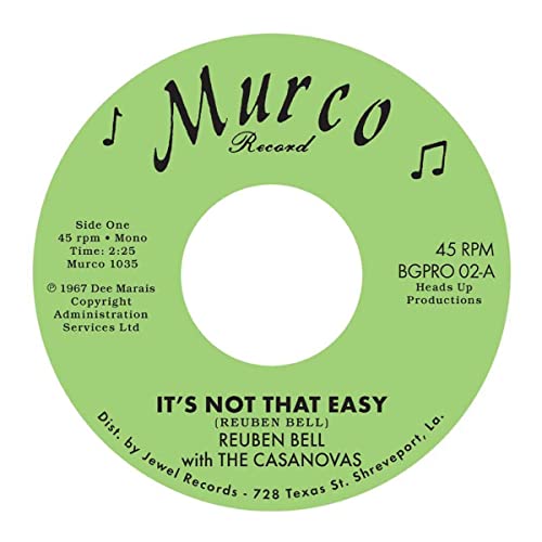 Reuben Bell With The Casanovas - It's Not That Easy c/w Hummin' A Sad Song [7"] [VINYL]