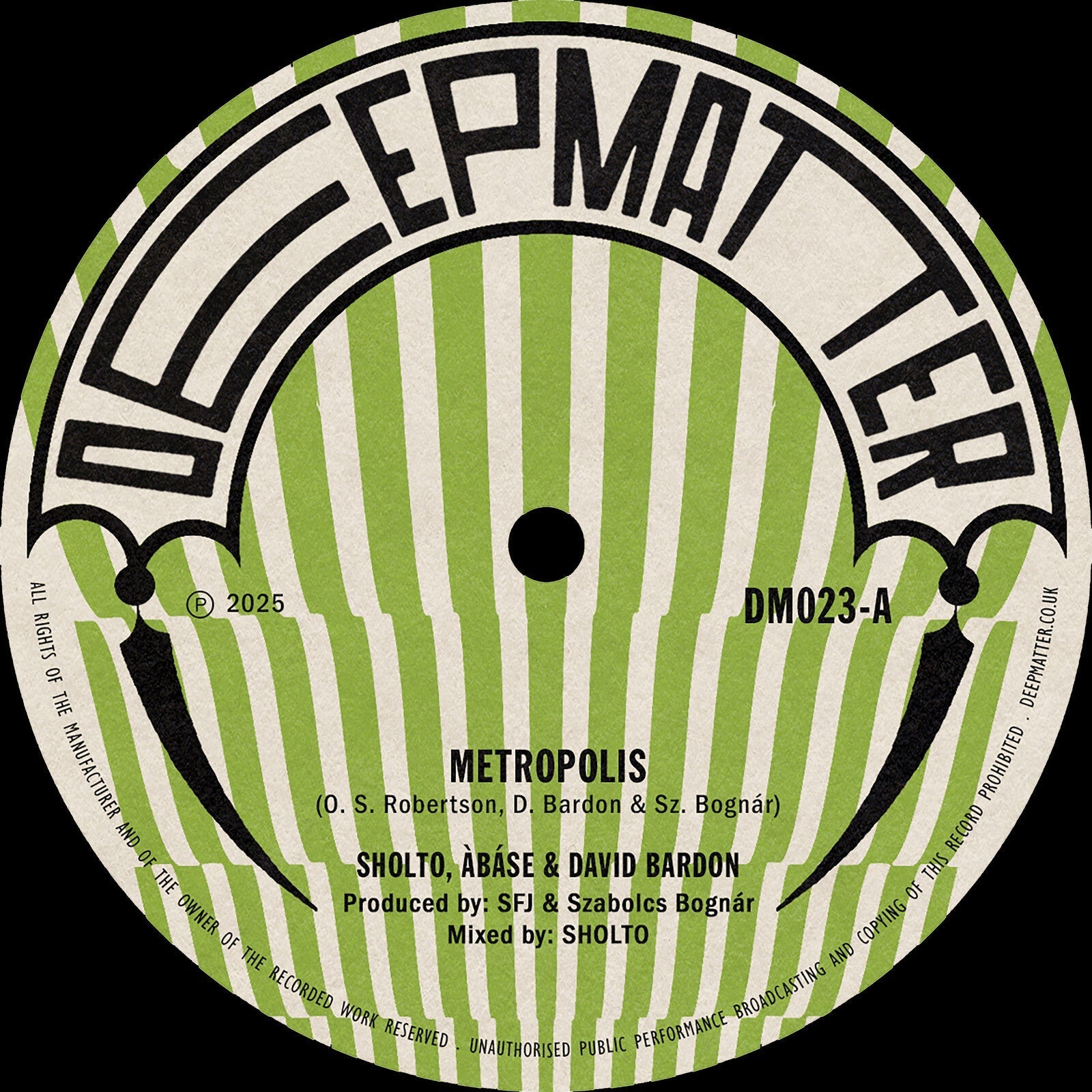 Sholto Abase & Dave Bardon - Metropolis / The Right Orchid [VINYL]