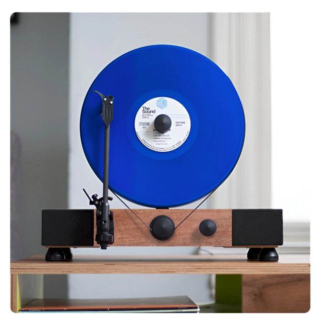 Floating Record vertical Bluetooth turntable with built-In Stereo Speakers