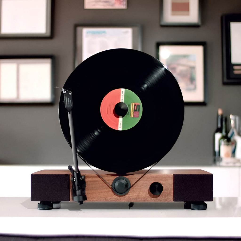 Floating Record vertical Bluetooth turntable with built-In Stereo Speakers